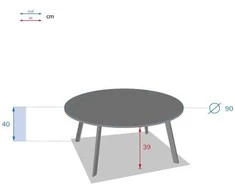 Dlgtp Metalinis sodo stalas SAONA, Ø 90 cm
