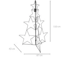 Mondex Kalėdinė dekoracija „Home Styling Collection“ metalinė eglutės puošmena, 110 cm