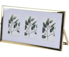 Nuotraukų rėmelis Home Styling Collection Metalinis rėmelis trims nuotraukoms, paspartas, 22 x 12 x 1 cm