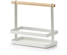 Zeller Metalinė prieskonių lentyna su bambukine rankena, 24 x 10 x 20 cm