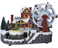 Mill Kalėdų miestelis su velnio malūnu, 51 LED, 43 x 27 x 31,5 cm