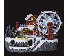 Mill Kalėdų miestelis su velnio malūnu, 51 LED, 43 x 27 x 31,5 cm