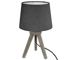 Atmosphera Lamp Stalinis šviestuvas MINI GRIS, medinės kojelės, 30 cm