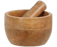 Home Styling Collection Mörser Holzmörser Küchenmörser Gewürzmörser mit Stößel aus Holz