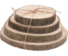 Home Styling Collection PIECES NATŪRALIŲ medinių plokščių pagalvėlės, rinkinyje 4 vnt