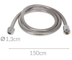 Bathroom Solutions Nerūdijančio plieno vonios dušo žarna, 150 cm, 1/2 sriegio