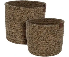 Home Styling Collection Apvalūs laikymo krepšeliai, austi iš medvilnės, 2 vnt