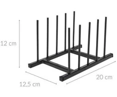 KOOPMAN Puodo dangčio ir lėkščių laikiklis metalinas juoda 19,5x12,5x12 cm