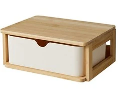 Bamboo Organizatorius su stalčiumi VAKKO, bambukas ir melaminas, 19,5 x 14,8 cm