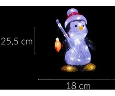 Fééric Lights and Christmas Outdoor Lauko šviesos dekoras, akrilo pingvinas, 30 LED
