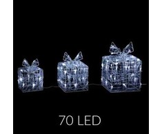 Fééric Lights and Christmas Outdoor Šviesūs lauko papuošalai, akrilo dovanos, 70 LED
