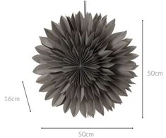 Mondex Popierinė 3D dekoratyvinė žvaigždė 50 cm pilka