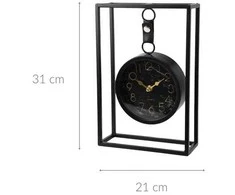 KOOPMAN Home Styling Collection Metalinis Stalinis Laikrodis Juodos Spalvos 20,5x7,5x30 cm