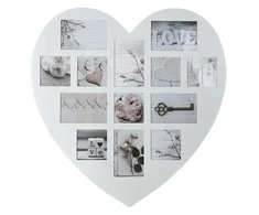 Atmosphera Nuotraukų rėmelis Medinis širdies nuotraukų rėmelis Multi Frame Baltas