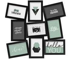 Nuotraukų rėmelis Photo frames, collage, 9 pieces, juodas, Atmosphera