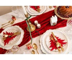 Home Styling Collection PIECES Kalėdinės stalo įrankių kišenės Kalėdų eglutė, 4 vnt