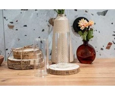 Home Styling Collection PIECES NATŪRALIŲ medinių plokščių pagalvėlės, rinkinyje 4 vnt