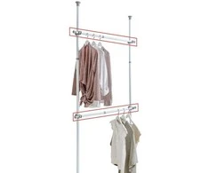Spintos lentyna, drabužių kabykla HERKULES 2 vnt, 75-120cm, WENKO