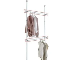 Spintos lentyna, drabužių kabykla HERKULES 2 vnt, 75-120cm, WENKO