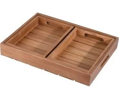 Home Styling Collection PIECES TEAK dekoratyvinių padėklų rinkinys, 3 vnt