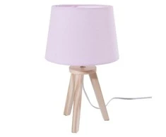 Atmosphera Lamp Naktinis šviestuvas vaikų kambariui arba miegamajam 31 cm rožinės spalvos medžio ir audinio