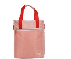 Excellent Houseware Rožinė Termoizoliacinis maišelis su dirželiu, 16 L, rožinis su spauda