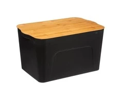 5five Simply Smart Bamboo Plastikinė dėžutė su bambukiniu dangteliu, 24 litrai
