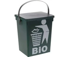 Dekoracja Domu Organinių atliekų konteineris su BIO logotipu, su rankena, 5 l
