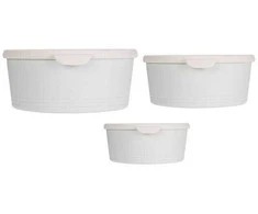 Excellent Houseware Puikios namų apyvokos reikmenų pakuotės su plastikiniais maisto indeliais, 3 skirtingų dydžių vienetai