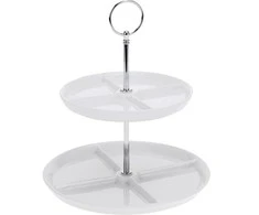 Excellent Houseware Porcelianinė lėkštė su 2 lygiais, 26 cm, balta