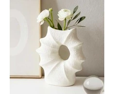 Home Styling Collection Porcelain shell-shaped vase MURI, 21 x 7 x 23.5 cm, baltas