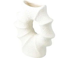 Home Styling Collection Porcelain shell-shaped vase MURI, 21 x 7 x 23.5 cm, baltas