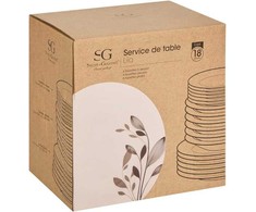 PIECES Porcelianiniai stalo įrankiai 6 asmenims LILA, 18 dalių
