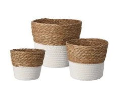 Home Styling Collection PIECES Ratano laikymo krepšeliai, 3 vnt