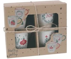 Home Styling Collection Siaki Kavos puodelių rinkinys 4 vnt 180 ml Kalėdiniai
