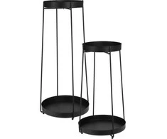 KOOPMAN Trends4You Metalinis gėlių stovas 2-nivelių juodas 46 / 58 cm 2 vnt.