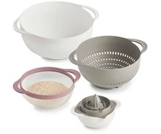 Zeller Daugiafunkcinis virtuvės komplektas, 5 vnt., balta / pilka / uoginė 12x7, 15x7,5, 18,5x8, 22x12, 26x12,5 cm