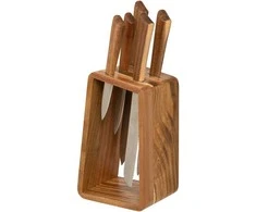 PIECES HARMONY peilių rinkinys, medinis stovas + 5 peiliai, 6 dalys