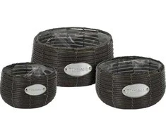 Home Styling Collection Rinkinys apvalūs vazonai, 3 vnt., įvairūs dydžiai