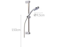 Douceur d`Interieur dušo žiedas su 5 funkcijų dušo ausinėmis, Ø 9,5 cm