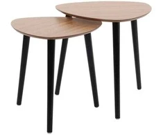 Excellent Houseware Kavos staliukų rinkinys iš medžio 2 vnt.