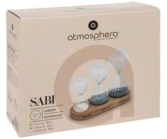 Atmosphera Trijų dekoratyvinių smėlio laikrodžių rinkinys SABI, aukštis 15 cm