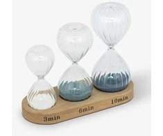 Atmosphera Trijų dekoratyvinių smėlio laikrodžių rinkinys SABI, aukštis 15 cm