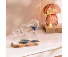 Atmosphera Trijų dekoratyvinių smėlio laikrodžių rinkinys SABI, aukštis 15 cm