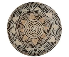 Atmosphera Carpet Apvalus džiuto kilimas, Ø 120 cm, geometrinis raštas