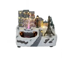 Fééric Lights and Christmas Jaudinantis žiemos peizažas su Eifelio bokštu
