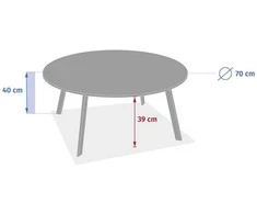 Atmosphera SAONA metalinis sodo stalas, Ø 70 cm
