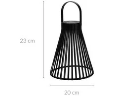 Home Styling Collection Saulės žibintas, juodas, 23 cm
