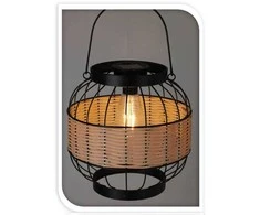 Home Styling Collection Saulės žibintas su austiniu dekoru ir plačia rankena, Ø 24 x 24 cm