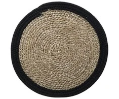 Secret De Gourmet Seagrass stalo ploviklis HAPPY, Ø 38 cm, su juodu apvadu